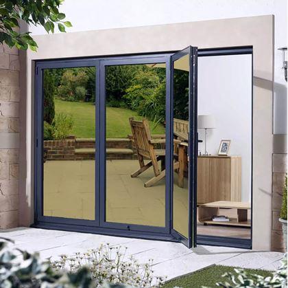 Obrázok z Zrkadlové fólie na okná 200 cm  - zlatá