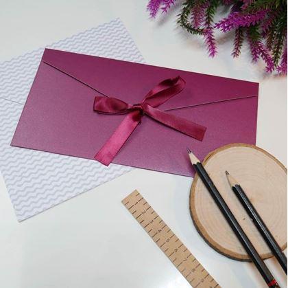 Obrázok z Darčeková obálka so stužkou -  bordó