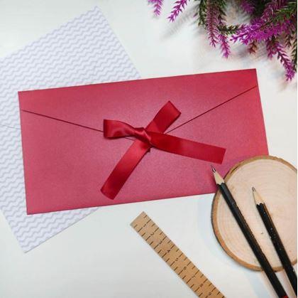 Obrázok z Darčeková obálka so stužkou -  červená