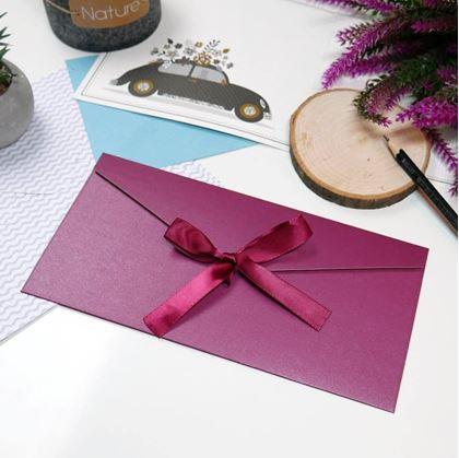 Obrázok z Darčeková obálka so stužkou -  bordó