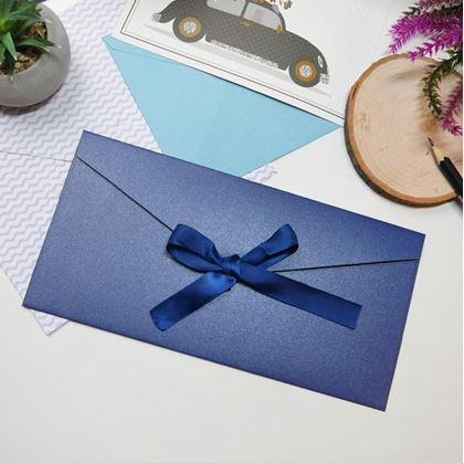 Obrázok z Darčeková obálka so stužkou -  modrá