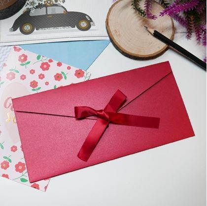 Obrázok z Darčeková obálka so stužkou -  červená