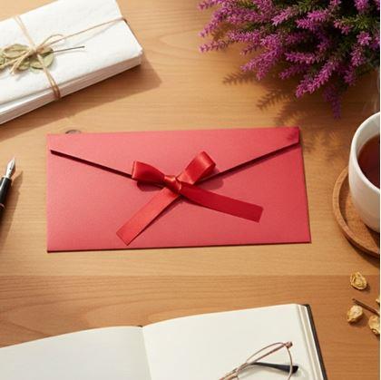 Obrázok z Darčeková obálka so stužkou -  červená
