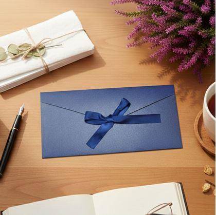 Obrázok z Darčeková obálka so stužkou -  modrá