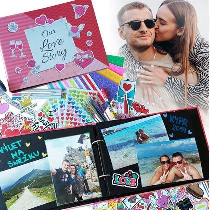 Obrázok z Zážitkový denník/fotoalbum pre páry + kreatívna sada samolepiek