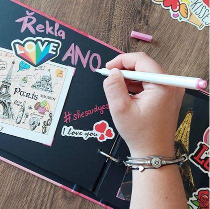 Obrázok z Zážitkový denník/fotoalbum pre páry + kreatívna sada samolepiek