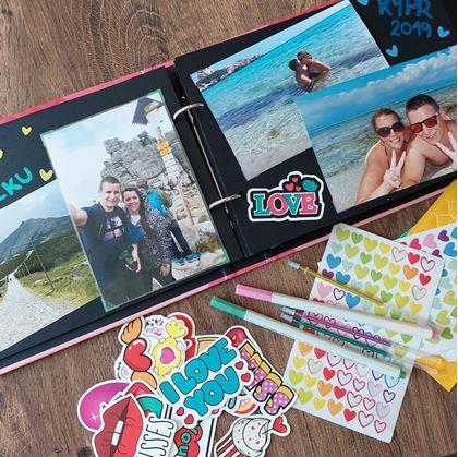 Obrázok z Zážitkový denník/fotoalbum pre páry + kreatívna sada samolepiek