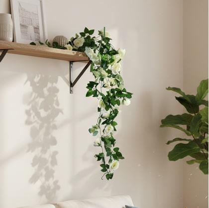 Obrázok z Umelá previsnutá kvetina 90 cm -  biela