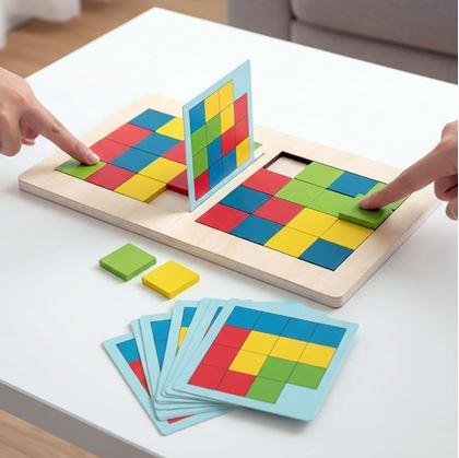 Obrázok z Drevená hra tangram pre dvoch