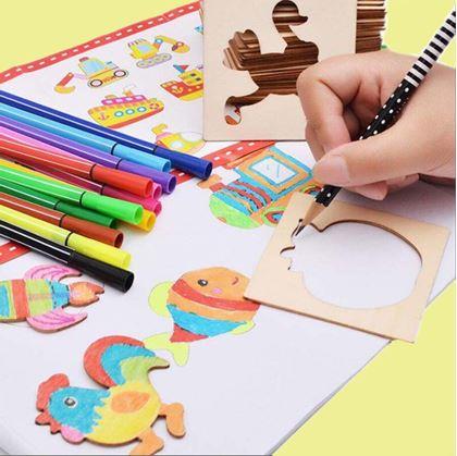 Obrázok z Drevená sada na obkresľovanie 100 ks