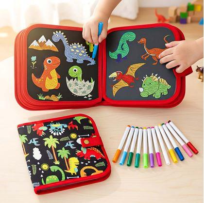 Obrázok z Detská kresliaca knižka s fixkami -  dinosaury