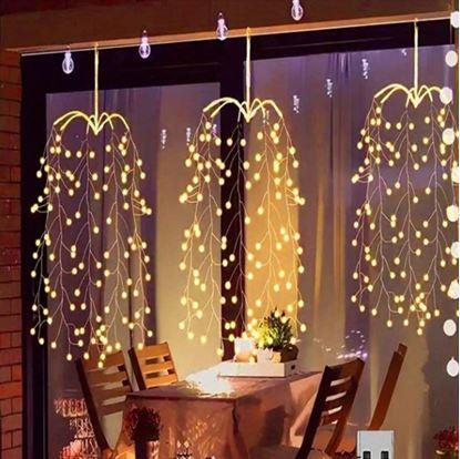 Obrázok LED závesné svetielka s vŕbovými vetvičkami a USB napájaním