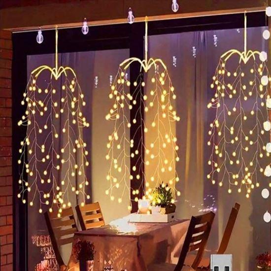 Obrázok z LED závesné svetielka s vŕbovými vetvičkami a USB napájaním