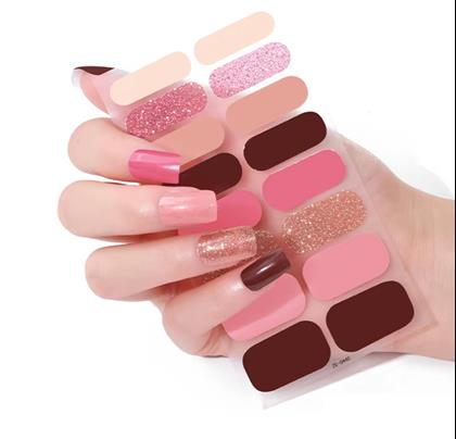 Obrázok z Samolepky na nechty  - ružová a bordová