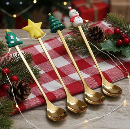 Obrázok z Sada vianočných lyžičiek v darčekovej krabičke 4 ks