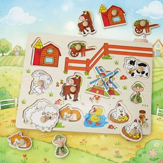 Obrázok z Drevená vkladačka  - zvieratká na farme