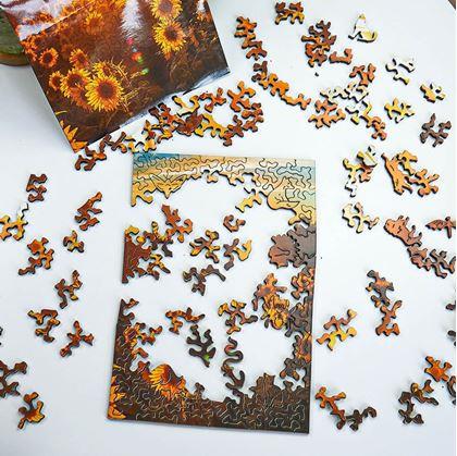 Obrázok z Drevené puzzle s nepravidelnými tvarmi  - polárna žiara