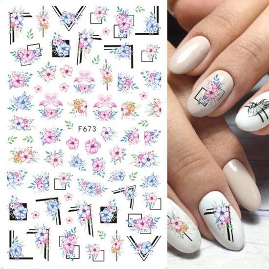 Obrázok z Sada samolepiek na nechty - 71 ks kvety