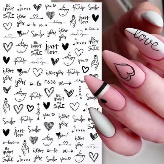 Obrázok z Sada samolepiek na nechty - 93 ks zamilované
