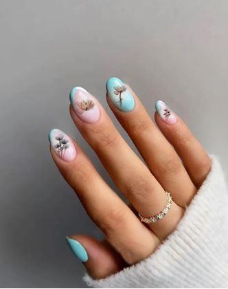 Obrázok z Sada samolepiek na nechty - 79 ks lúčne kvety