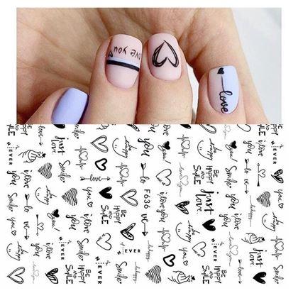 Obrázok z Sada samolepiek na nechty - 93 ks zamilované