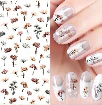 Obrázok z Sada samolepiek na nechty - 79 ks lúčne kvety