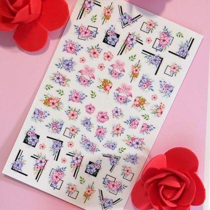 Obrázok z Sada samolepiek na nechty - 71 ks kvety