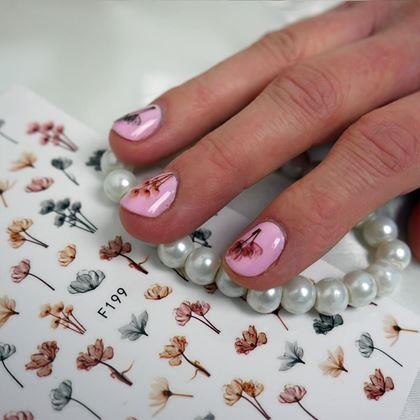 Obrázok z Sada samolepiek na nechty - 79 ks lúčne kvety