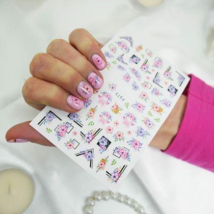 Obrázok z Sada samolepiek na nechty - 71 ks kvety
