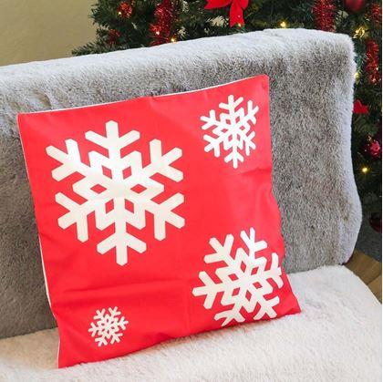 Obrázok z Vianočný poťah na vankúšik 40x40 cm  -  snehové vločky