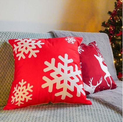 Obrázok z Vianočný poťah na vankúšik 40x40 cm  -  snehové vločky