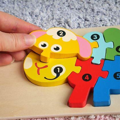 Obrázok z Drevené puzzle s číslami  -  ovečka