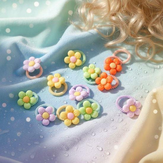 Obrázok z Detské gumičky do vlasov 10 ks  -  kvietky