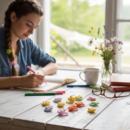 Obrázok z Detské gumičky do vlasov 10 ks  -  kvietky
