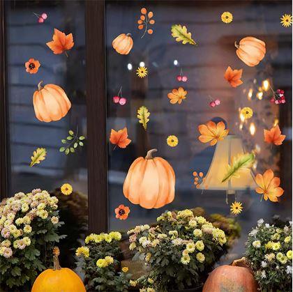 Obrázok z Prilnavé nálepky na okno – jesenná nálada