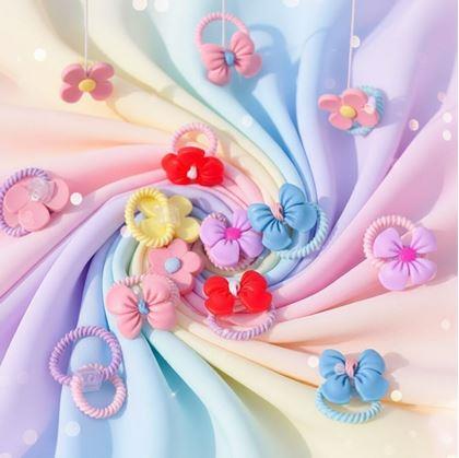 Obrázok z Detské gumičky do vlasov 10 ks  -  mašličky