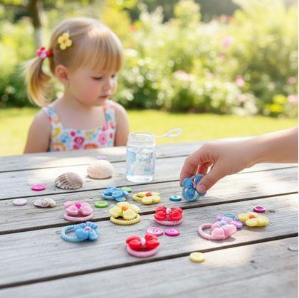 Obrázok z Detské gumičky do vlasov 10 ks  -  mašličky