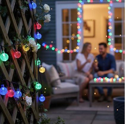 Obrázok z Dekoratívne solárne farebné osvetlenie 30 žiaroviek 4,4 m