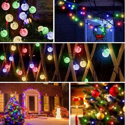 Obrázok z Dekoratívne solárne farebné osvetlenie 30 žiaroviek 4,4 m