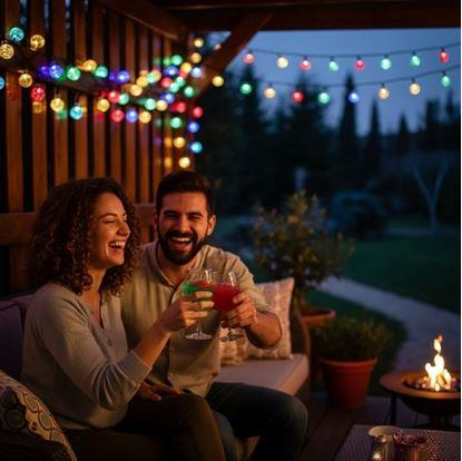 Obrázok Dekoratívne solárne farebné osvetlenie 30 žiaroviek 4,4 m