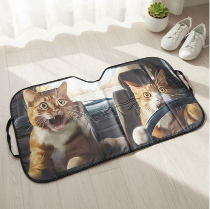 Obrázok z Protislnečná clona do auta s prísavkami - mačky