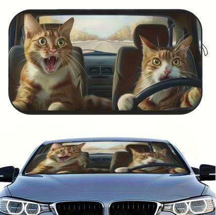 Obrázok z Protislnečná clona do auta s prísavkami - mačky