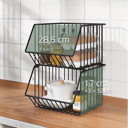 Obrázok z Skladateľný trojposchodový kovový organizér