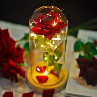 Obrázok Svietiaca večná ruža v sklenenej váze v darčekovom balení
