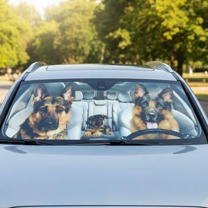 Obrázok z Protislnečná clona do auta s prísavkami - psy
