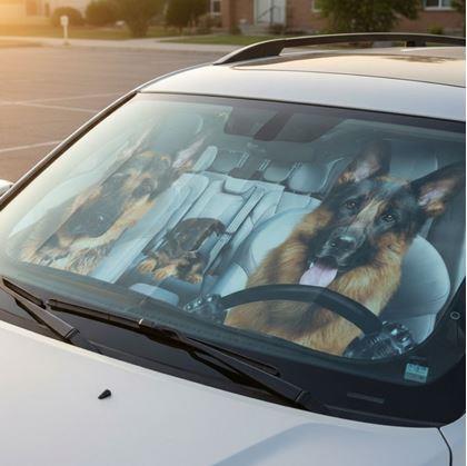 Obrázok z Protislnečná clona do auta s prísavkami - psy