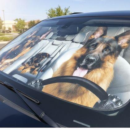 Obrázok z Protislnečná clona do auta s prísavkami - psy