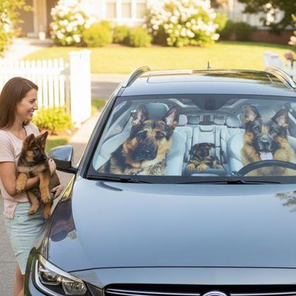 Obrázok z Protislnečná clona do auta s prísavkami - psy