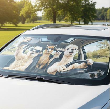 Obrázok z Protislnečná clona do auta s prísavkami - lamy