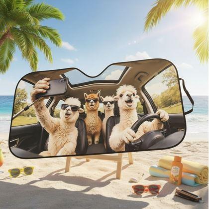 Obrázok z Protislnečná clona do auta s prísavkami - lamy
